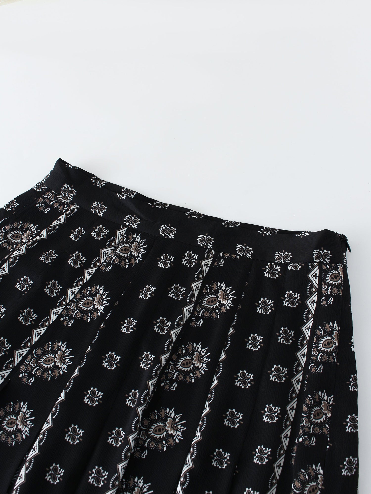 Stitched Down Pleated Skirt-Paisley