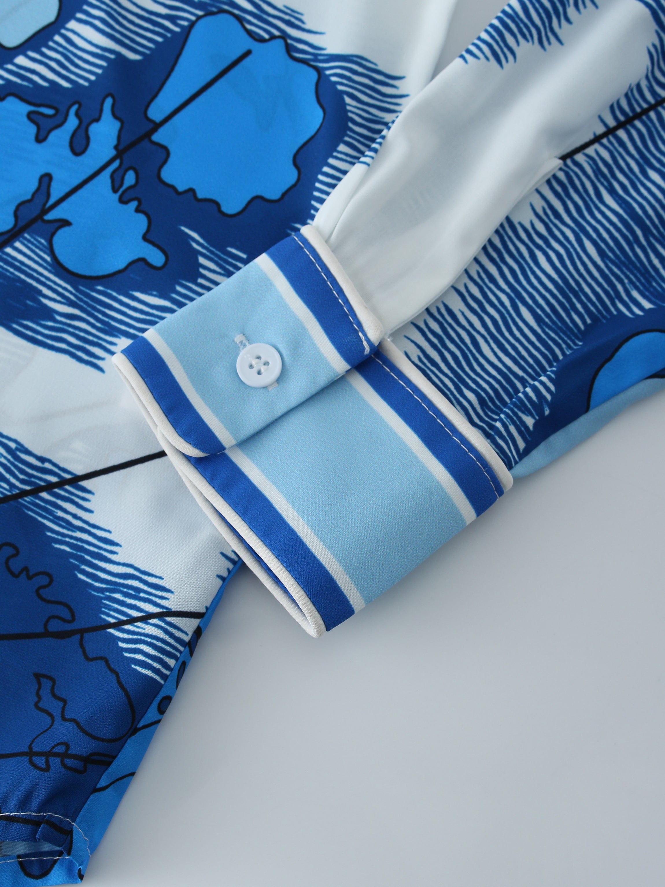 GEOGRAPHIC BLOUSE-BLUE/WHITE