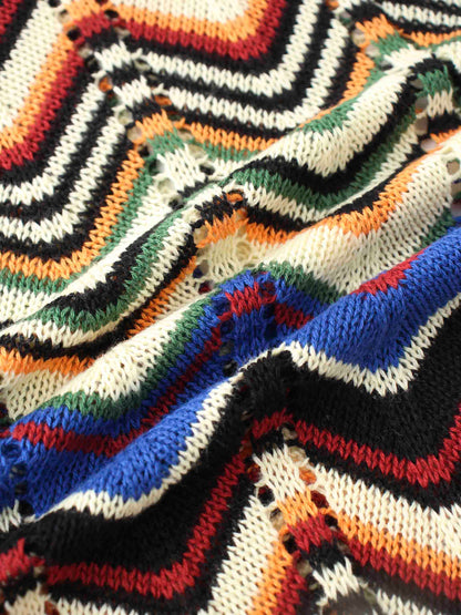 Crochet Wave Sweater-Multi