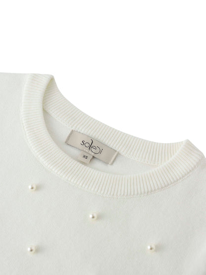 Pearl Embellished Sweater-Ivory