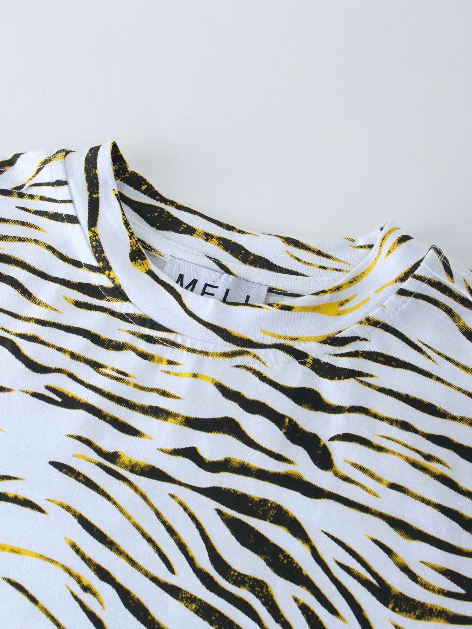 RAW SEAMED TEE-ZEBRA PRINT