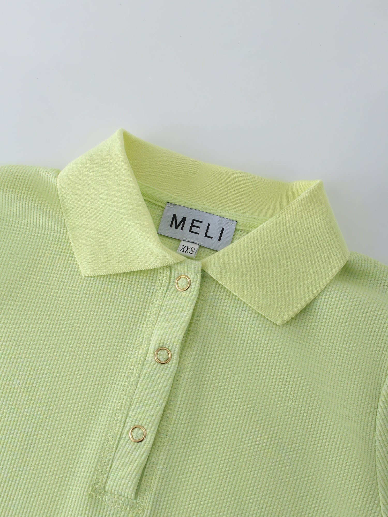Ribbed Collar T-Shirt-Yellow
