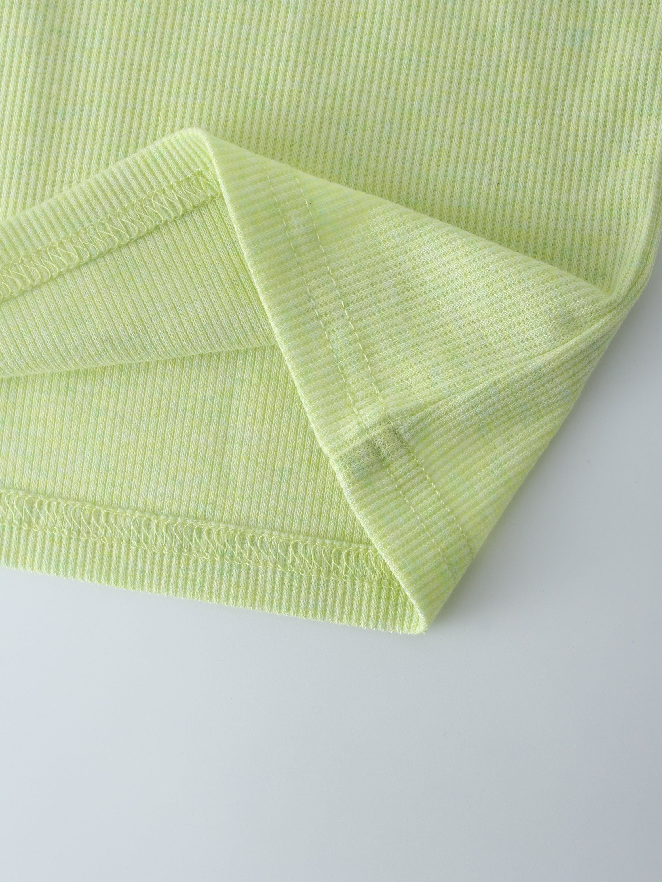 Ribbed Collar T-Shirt-Yellow