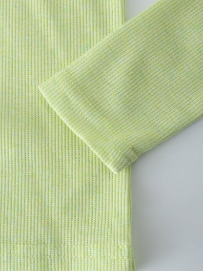 Ribbed Collar T-Shirt-Yellow