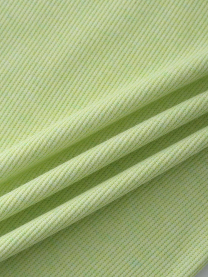 Ribbed Collar T-Shirt-Yellow