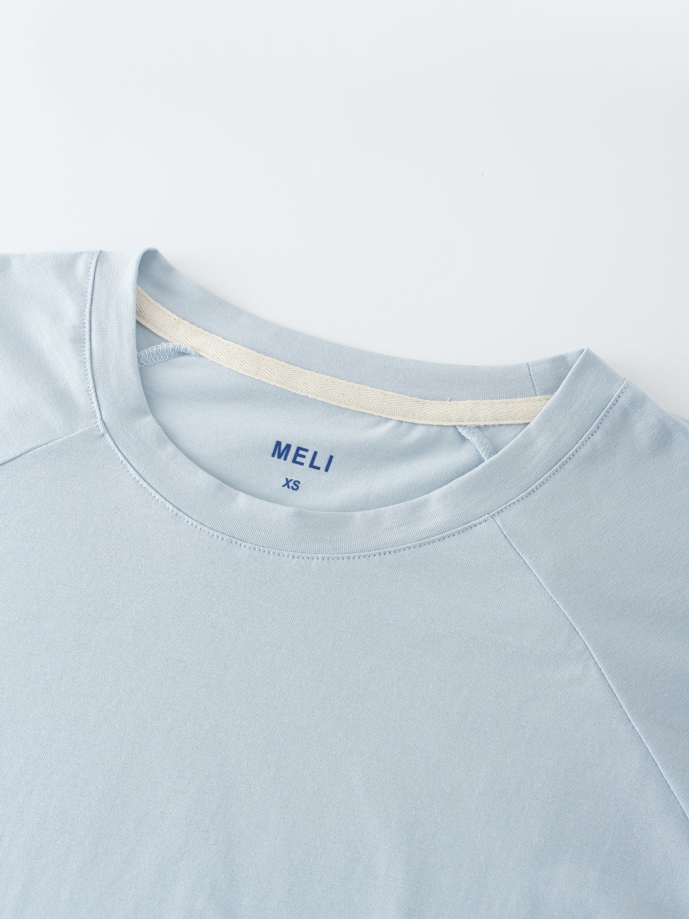 DRAWSTRING TEE-LIGHT BLUE