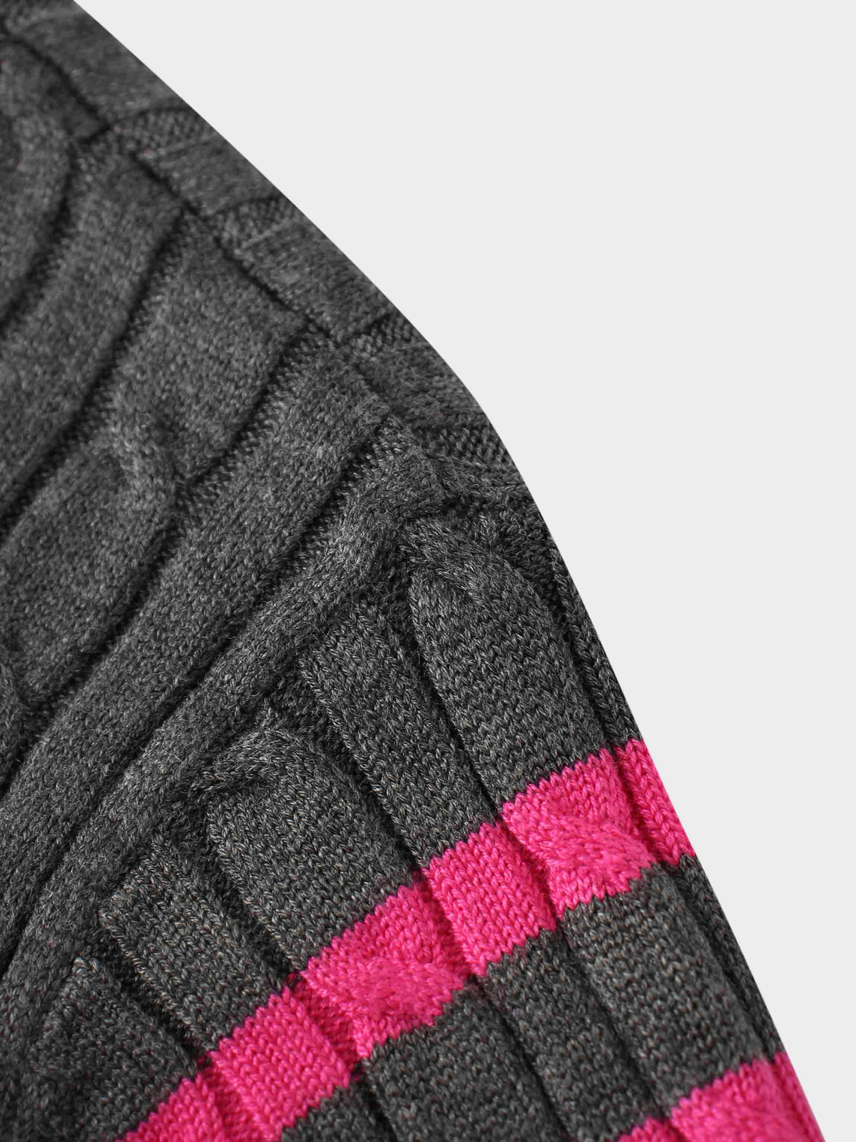 Striped Cable Sweater-Grey Stripe