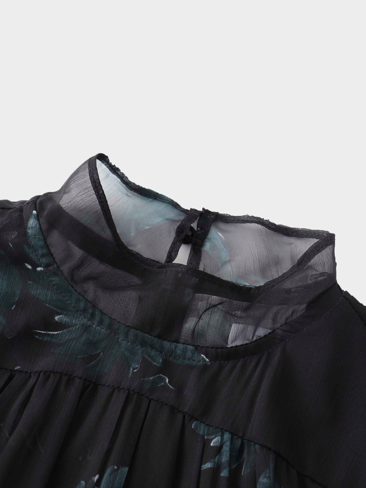 Asymmetrical Bottom Belted Dress-Green Floral