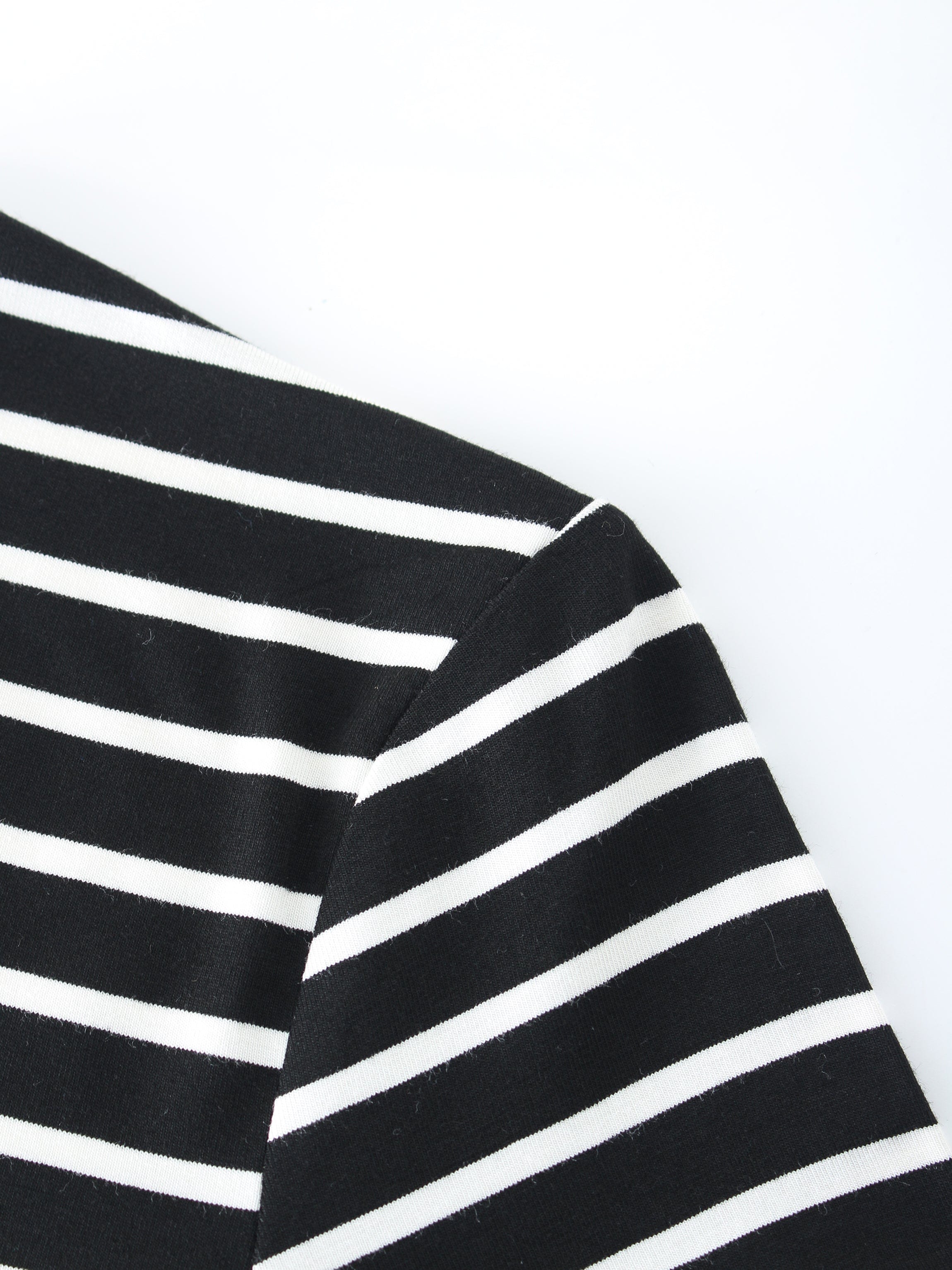 Butter Soft Striped Crew-Black/White