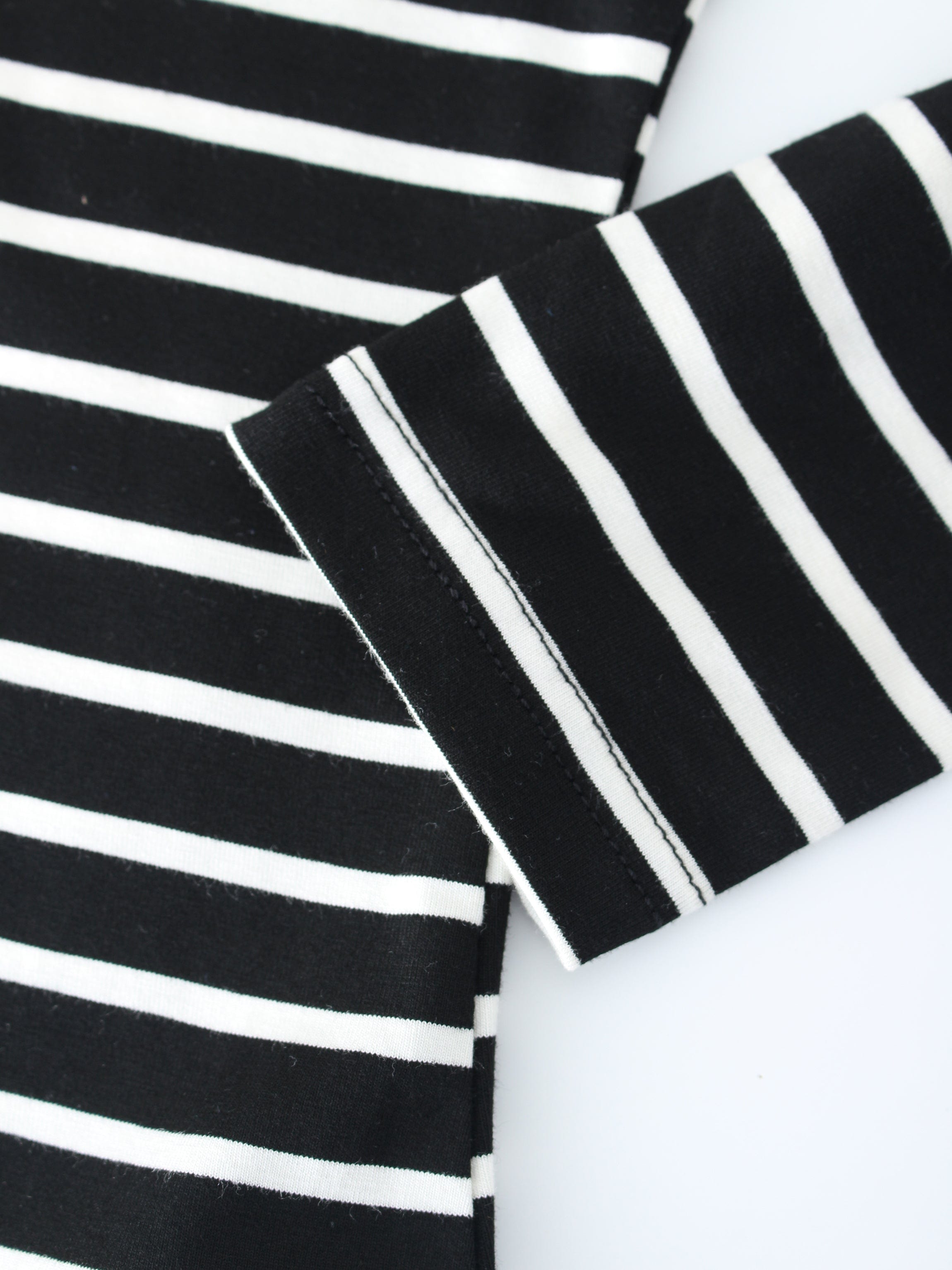 Butter Soft Striped Crew-Black/White