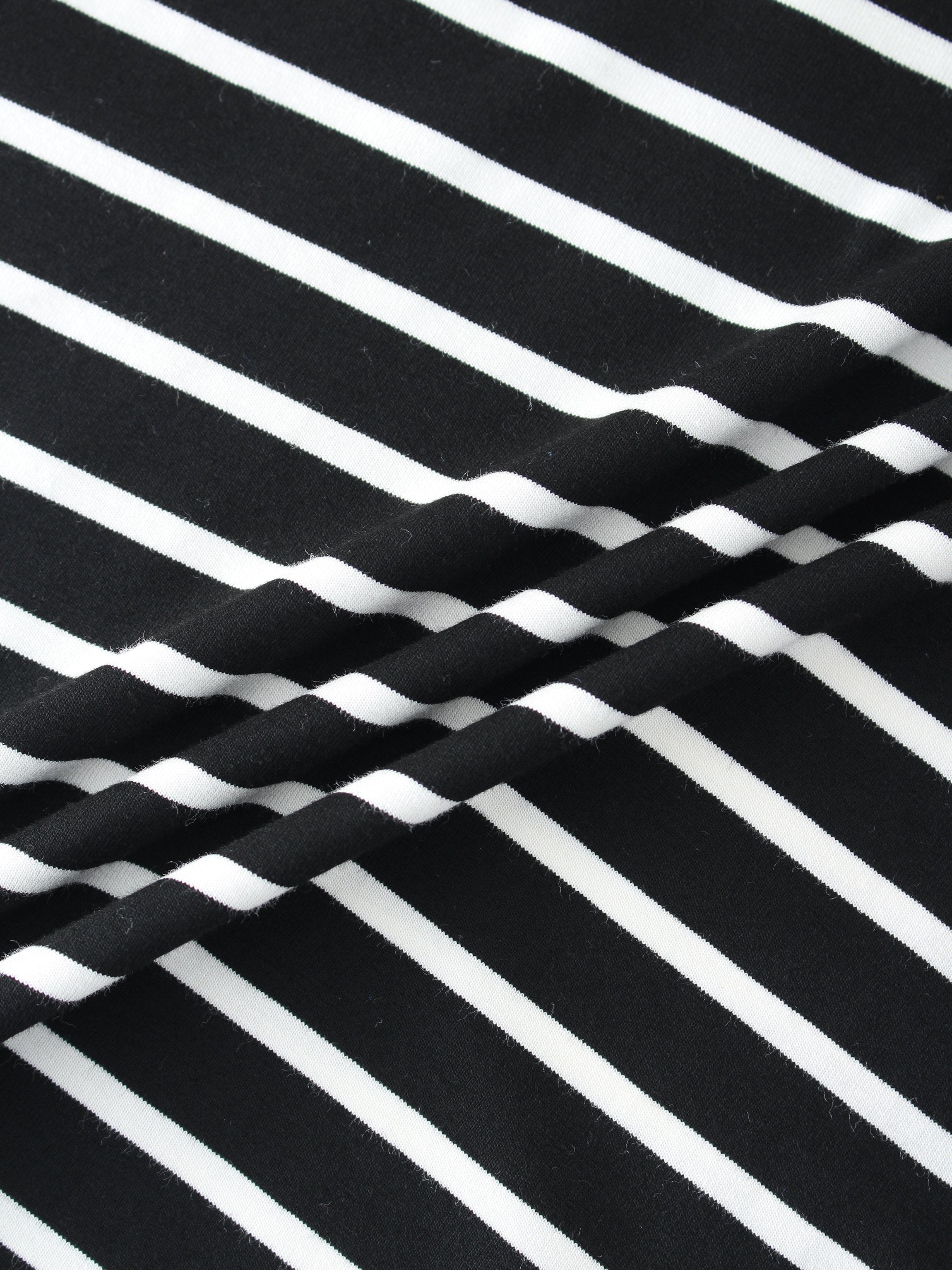 Butter Soft Striped Crew-Black/White