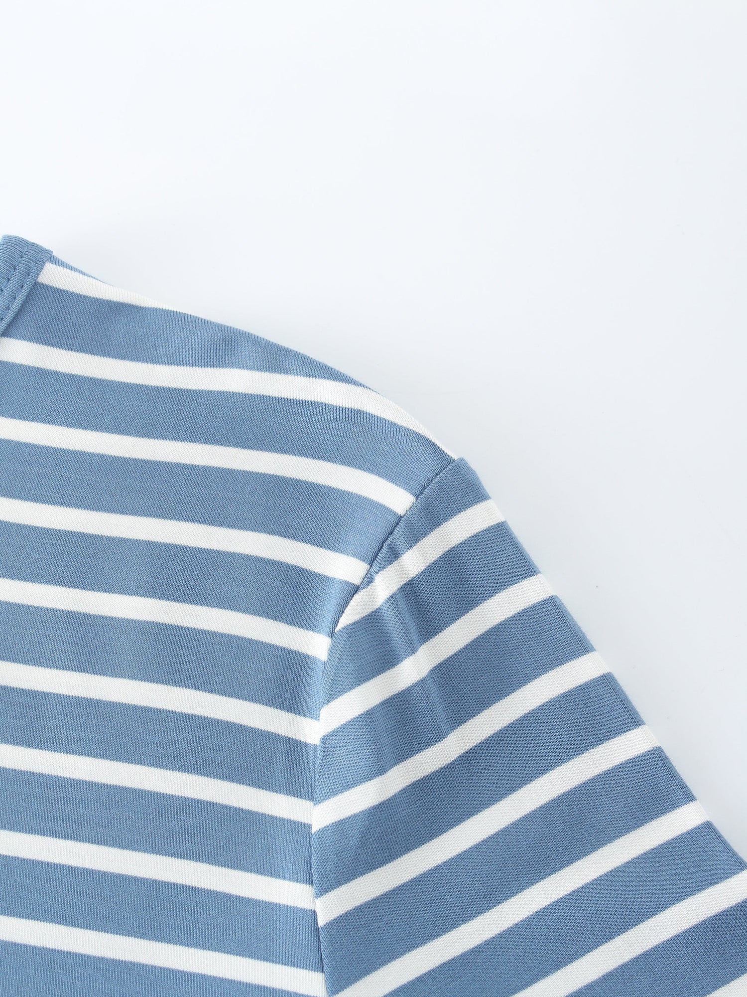 Butter Soft Striped Crew-Blue/White