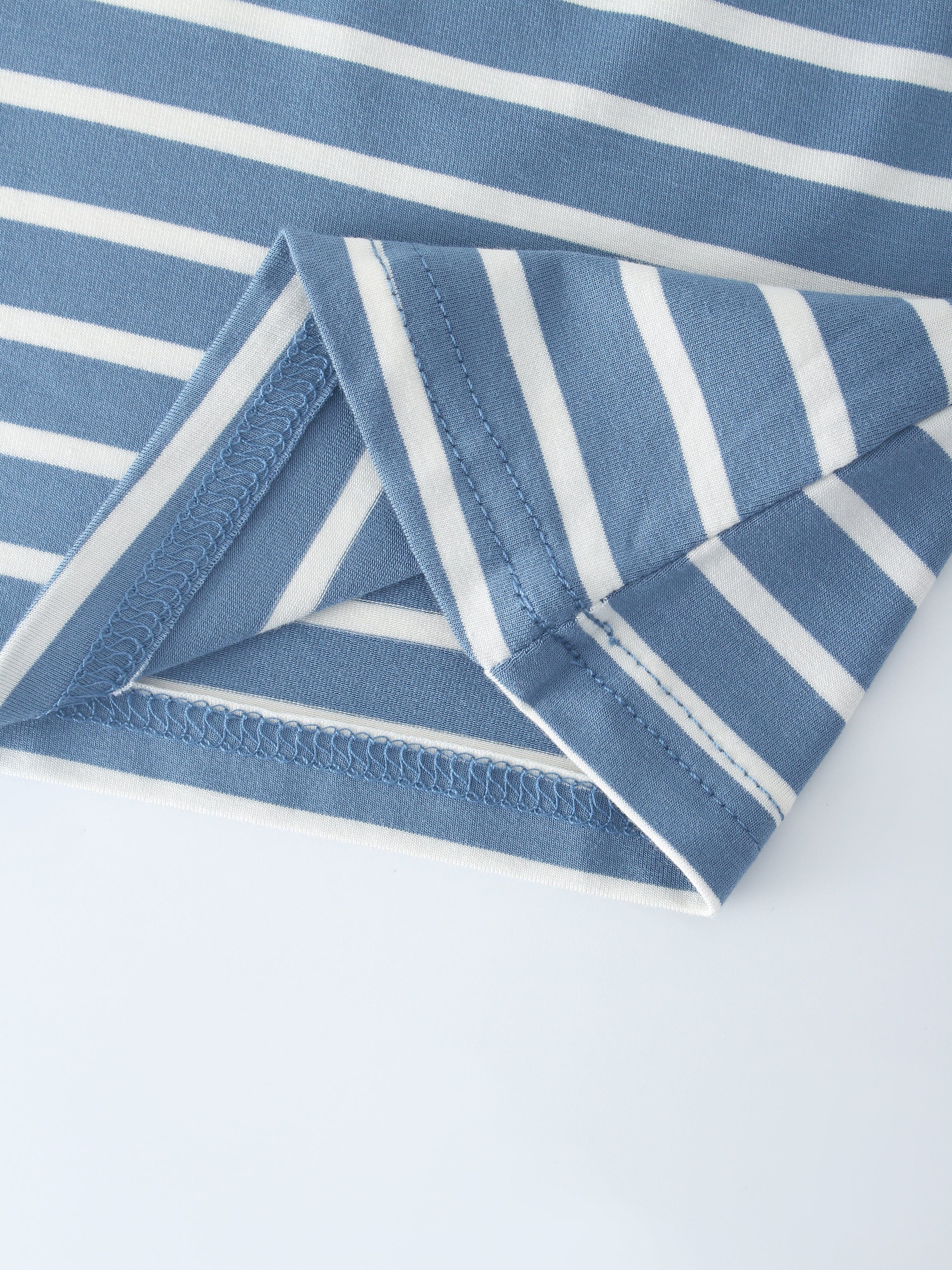 Butter Soft Striped Crew-Blue/White