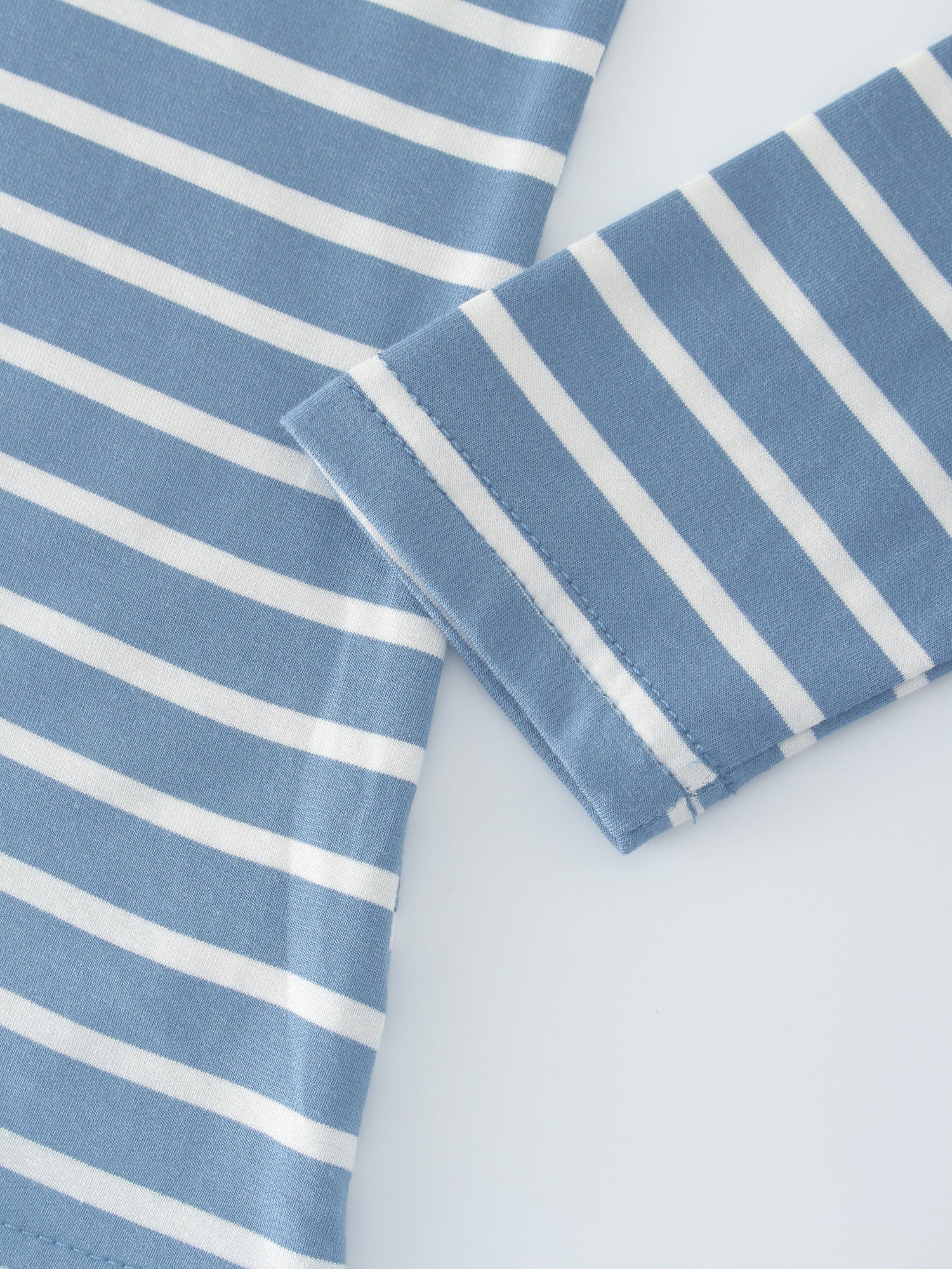 Butter Soft Striped Crew-Blue/White