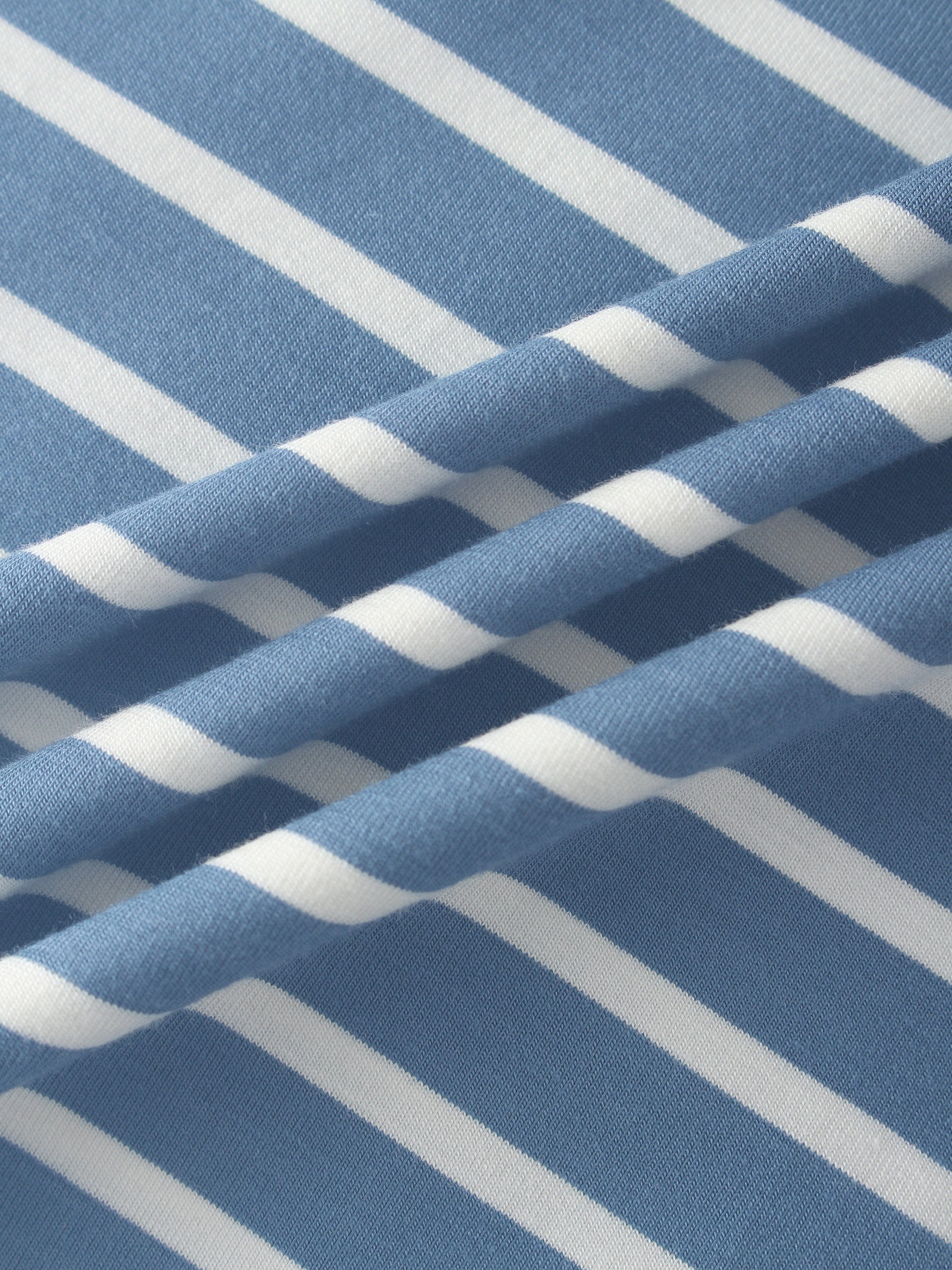 Butter Soft Striped Crew-Blue/White