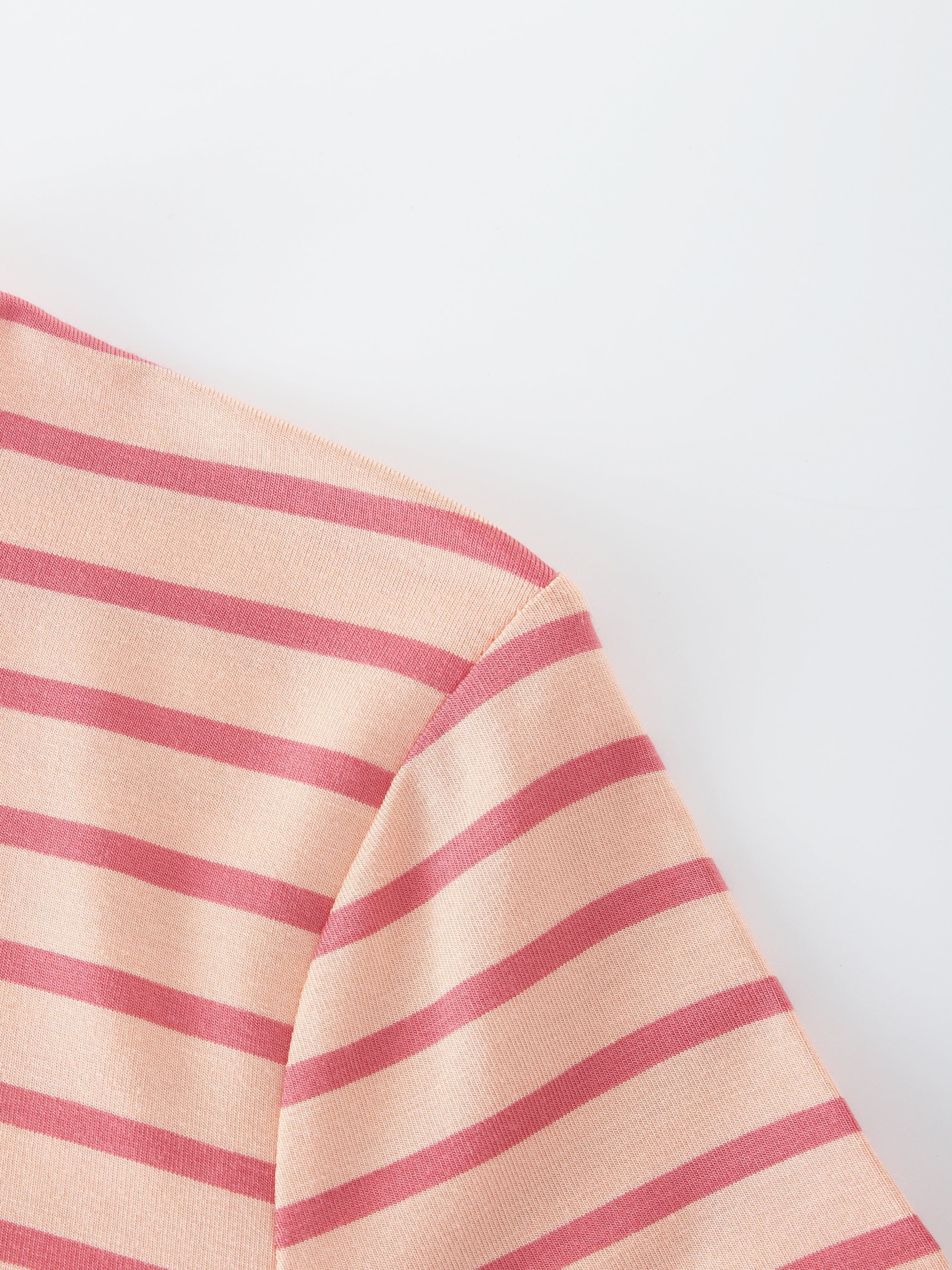 Butter Soft Striped Crew-Peach/Raspberry