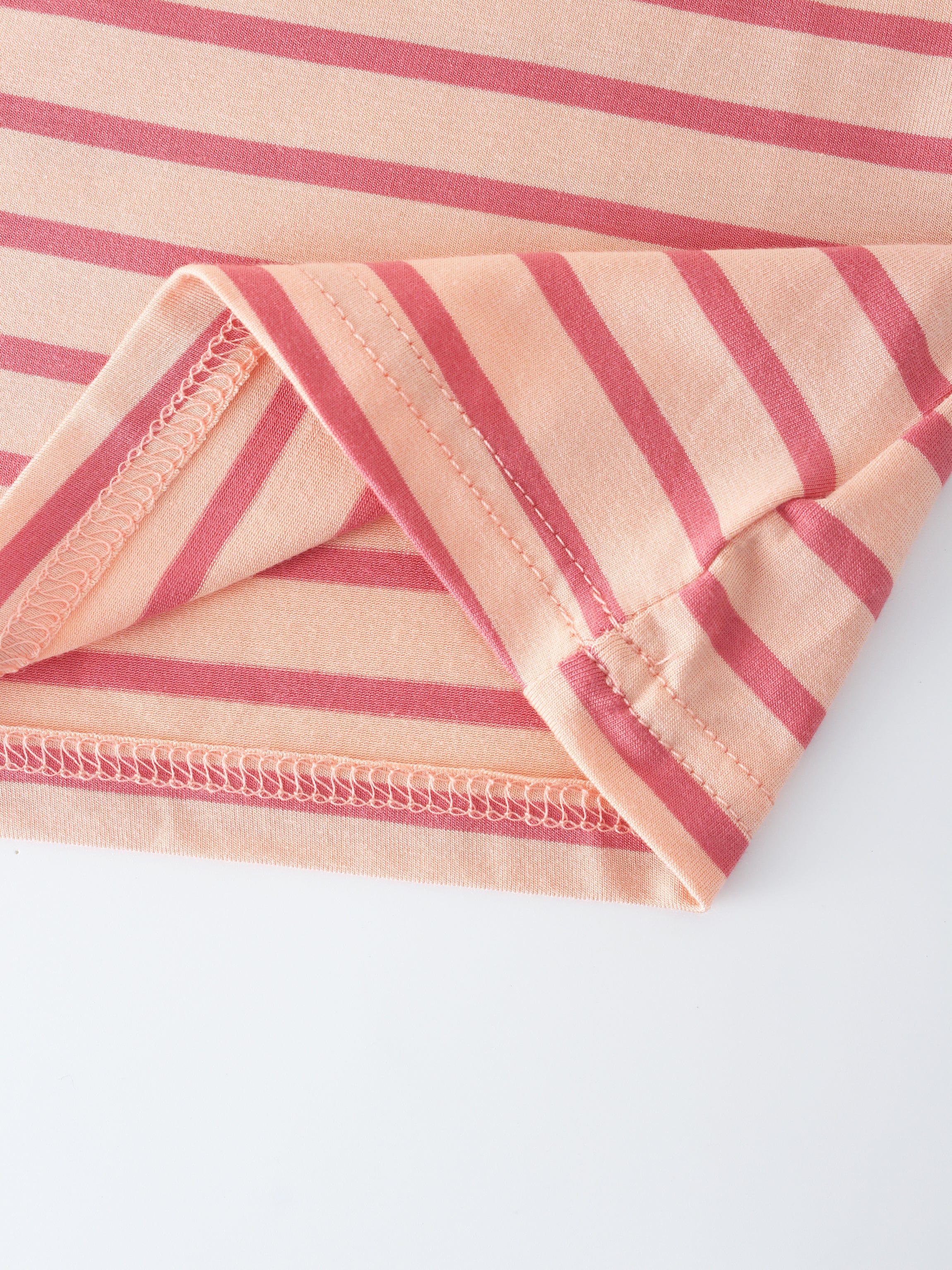 Butter Soft Striped Crew-Peach/Raspberry