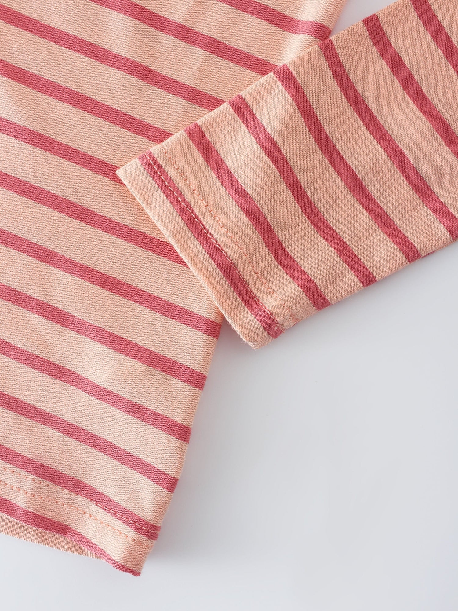 Butter Soft Striped Crew-Peach/Raspberry