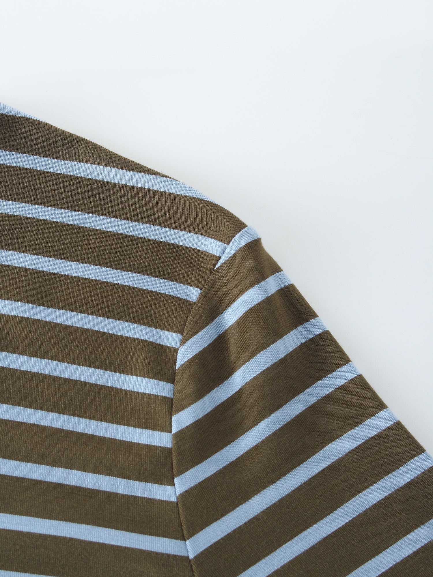 Butter Soft Striped Crew-Olive/Light Blue