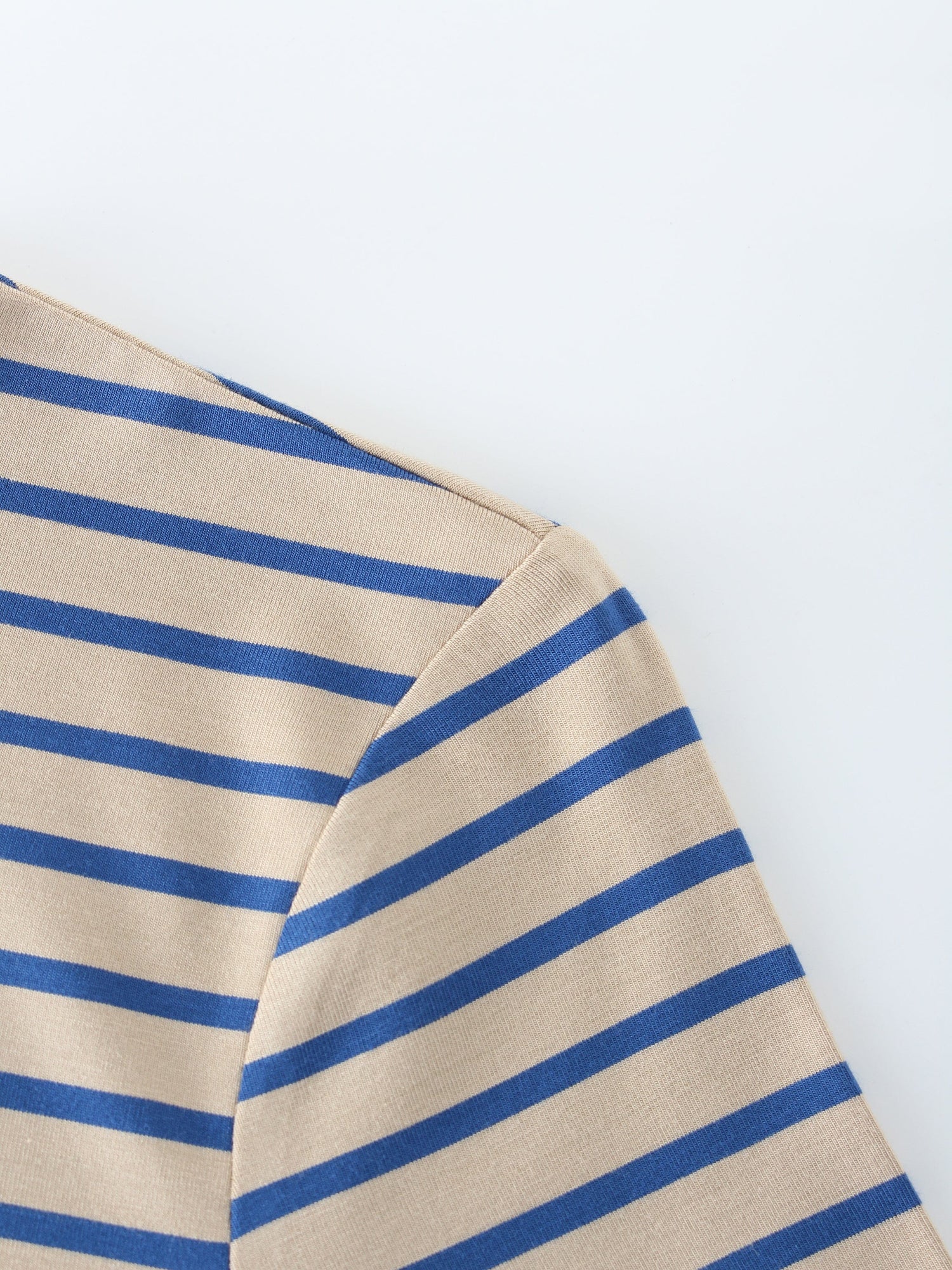 Butter Soft Striped Crew-Tan/Blue