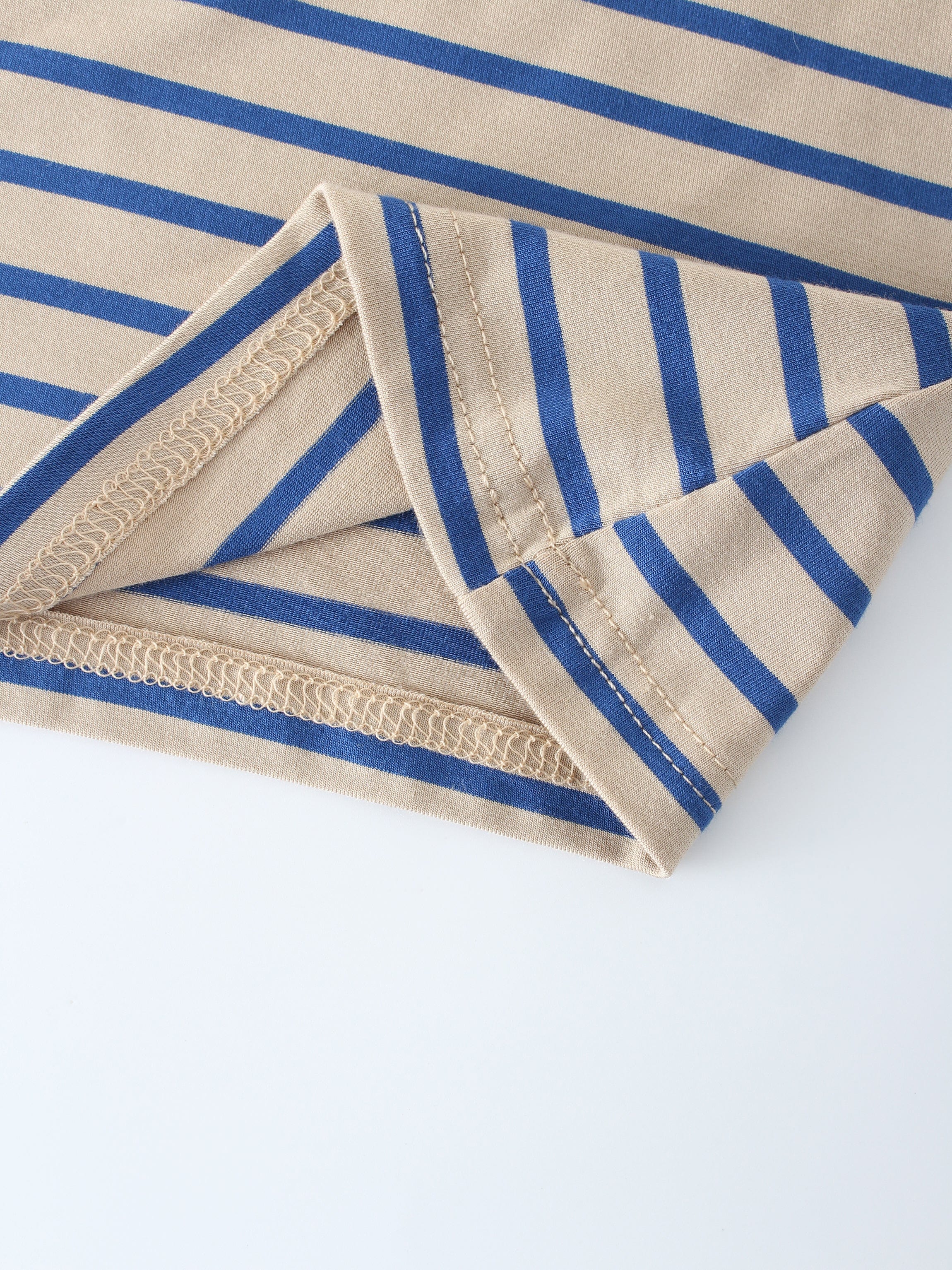 Butter Soft Striped Crew-Tan/Blue