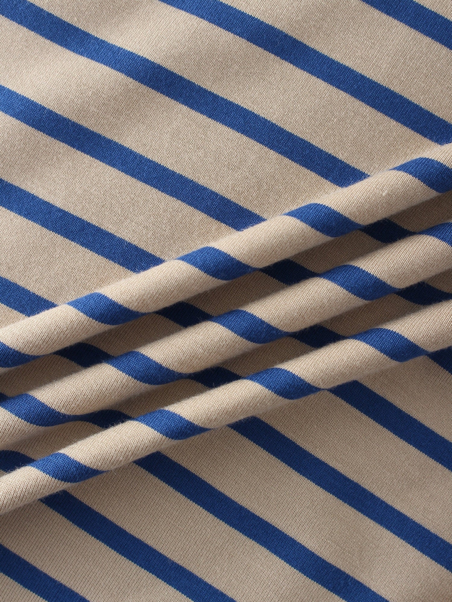 Butter Soft Striped Crew-Tan/Blue