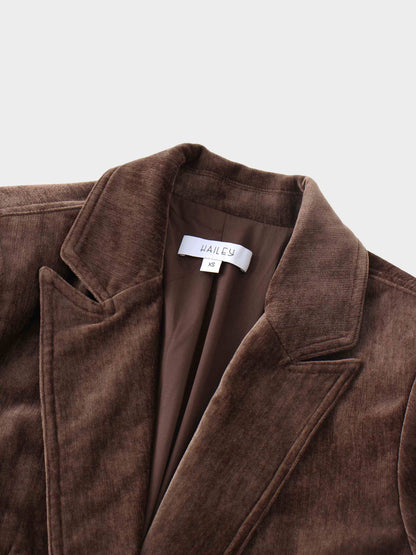Chenille Blazer-Brown