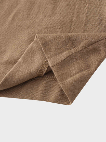Side Shirred Button Down Knit-Camel
