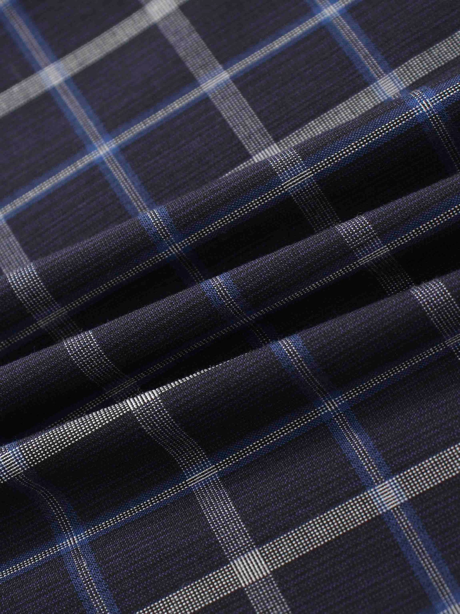 Gathered Overlay Skirt-Blue Plaid