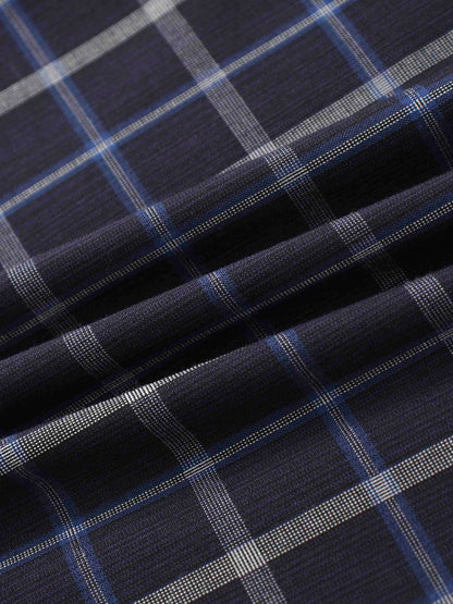 Gathered Overlay Skirt-Blue Plaid