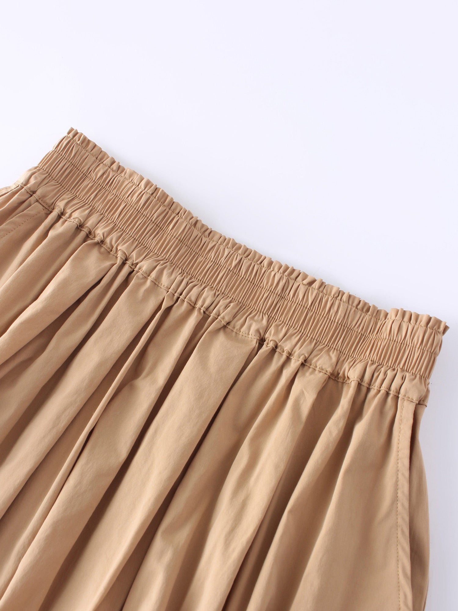 Gathered Waist Skirt-Sand