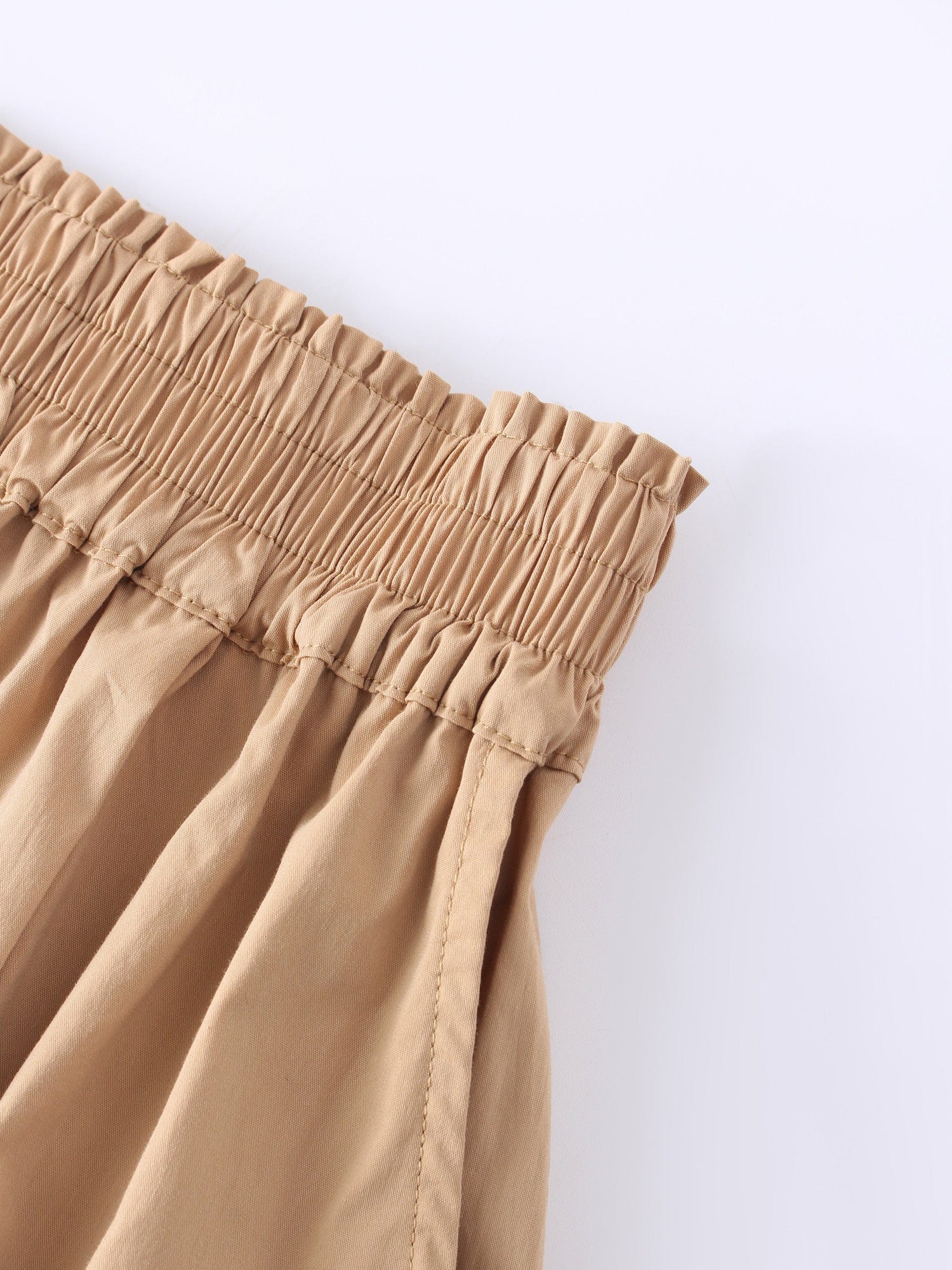 Gathered Waist Skirt-Sand