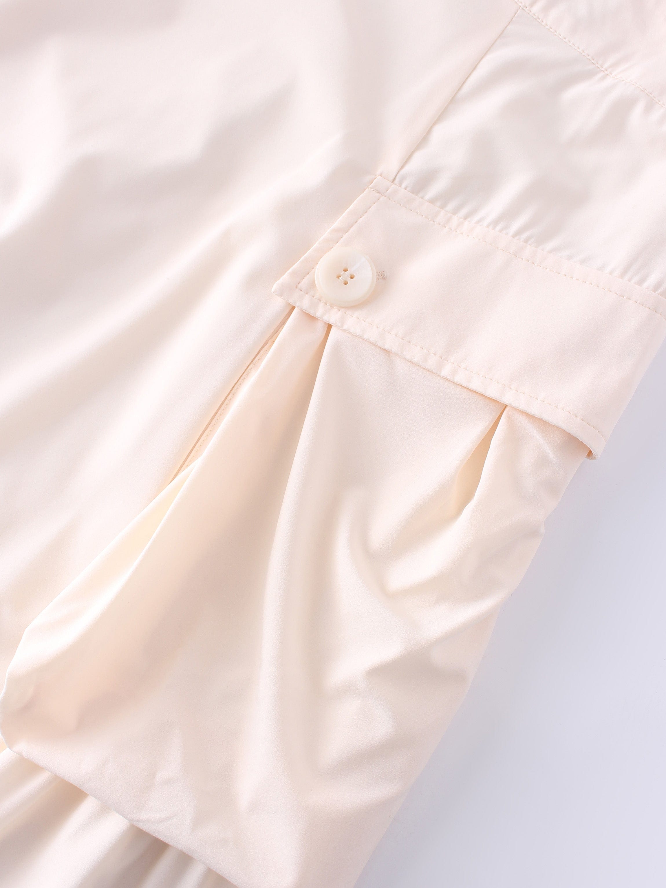 Button Cargo Pocket Skirt-Ivory