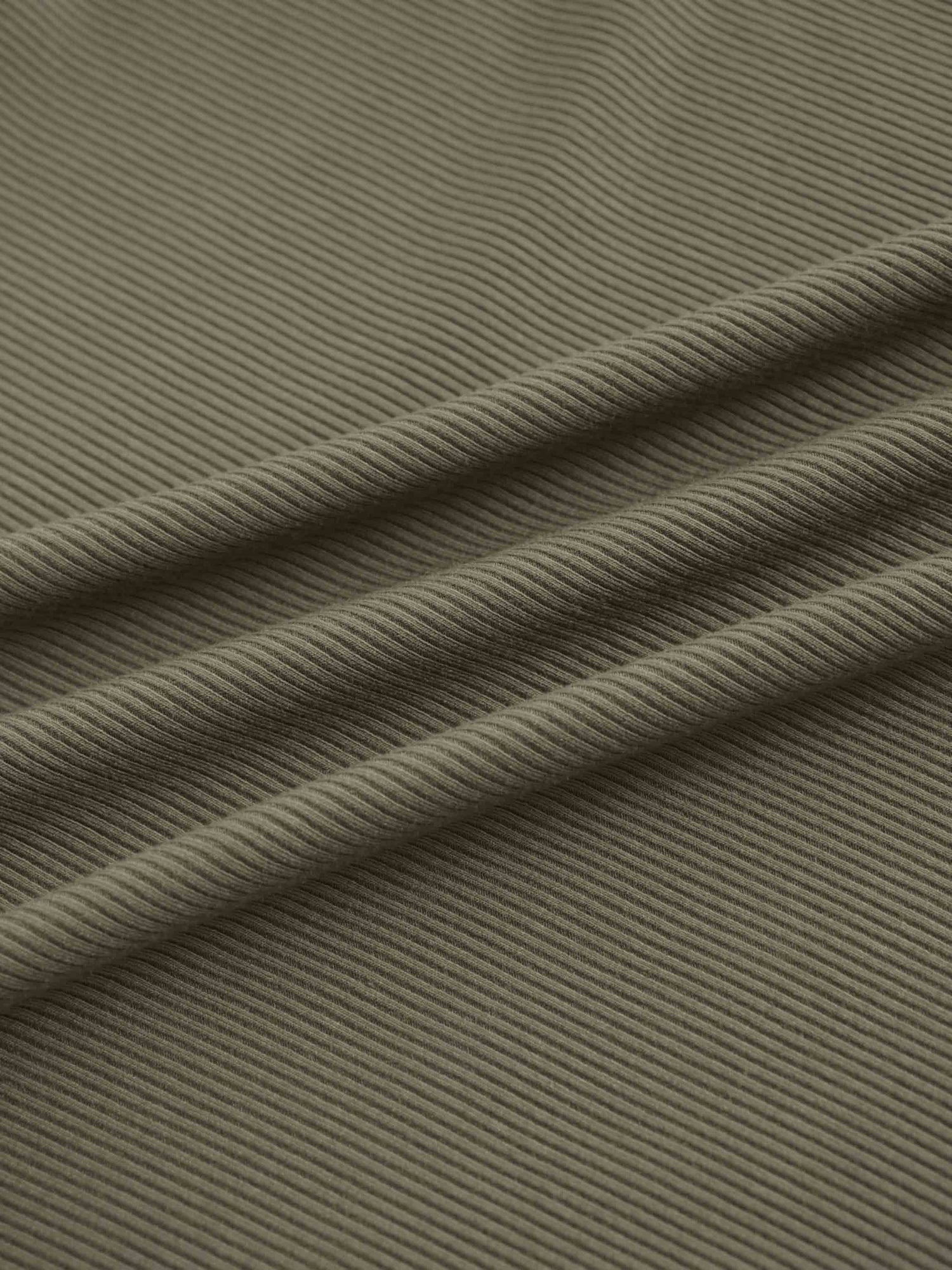 RIBBED HIGH V TEE LS-CAMOUFLAGE GREEN