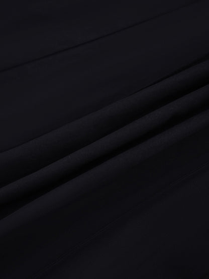 Cotton Pleated Skirt-Black