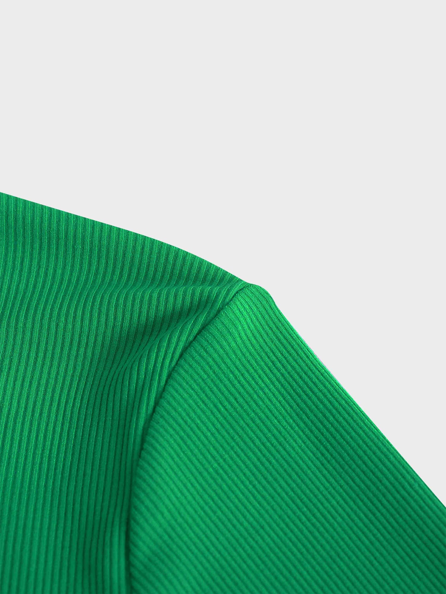 RIBBED HIGH V TEE LS-KELLEY GREEN