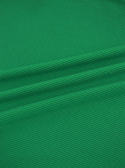 RIBBED HIGH V TEE LS-KELLEY GREEN