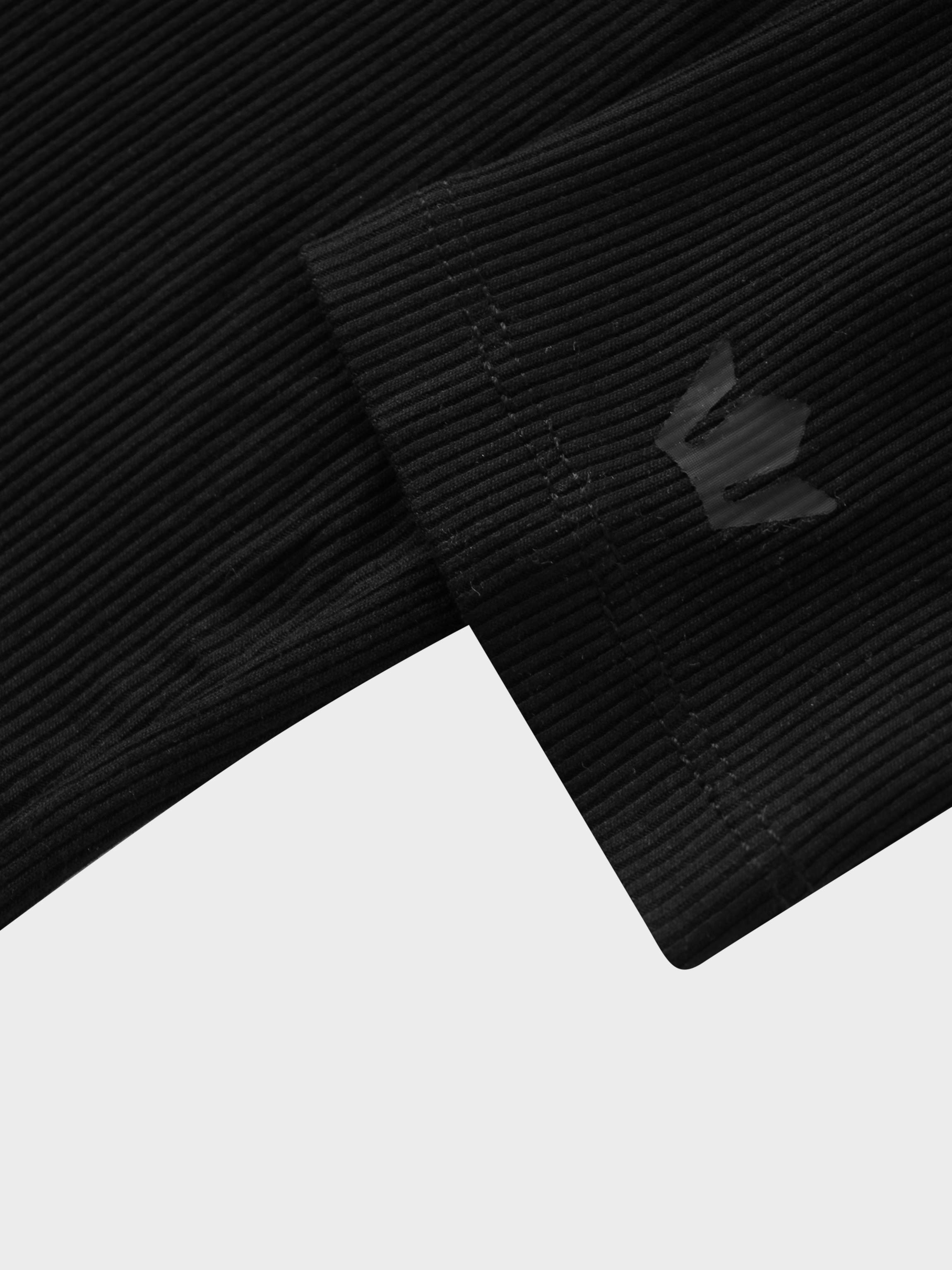 Ribbed Crop Bow Cardigan-Black