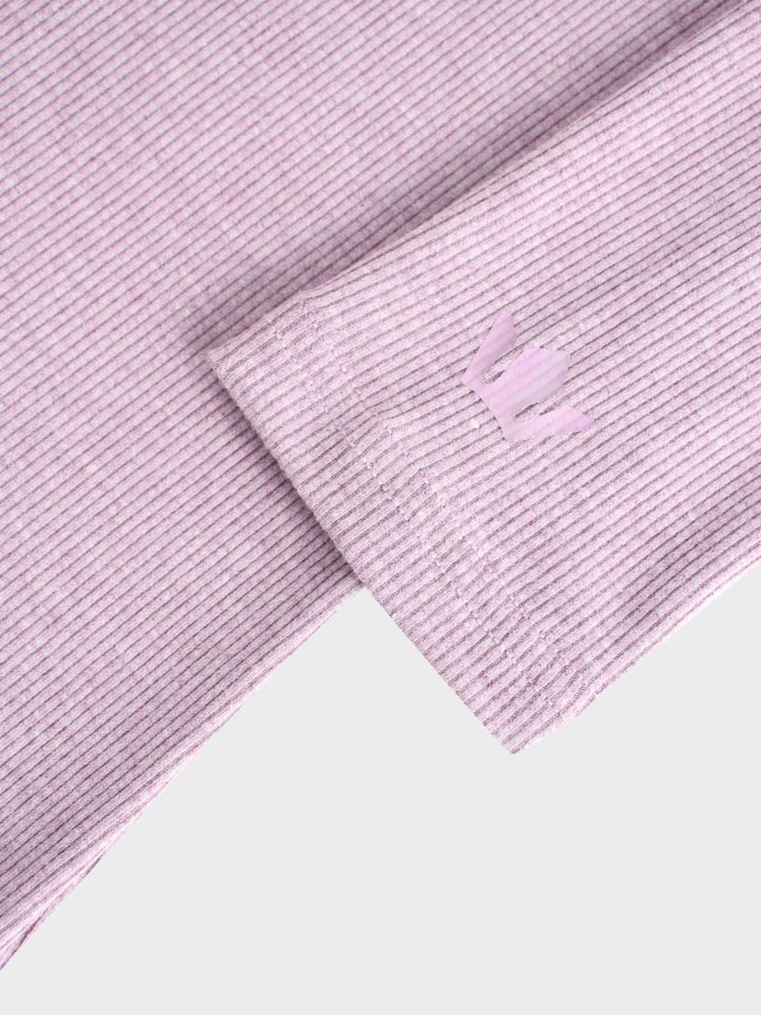 RIBBED HIGH V TEE LS-LAVENDER HEATHER