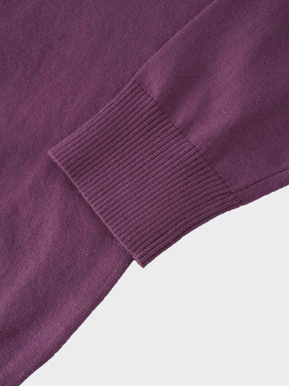 Beaded Turtleneck-Purple