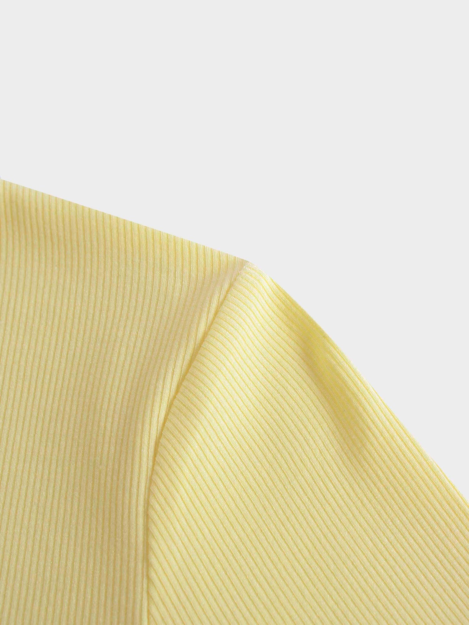 RIBBED HIGH V TEE LS-BUTTER YELLOW