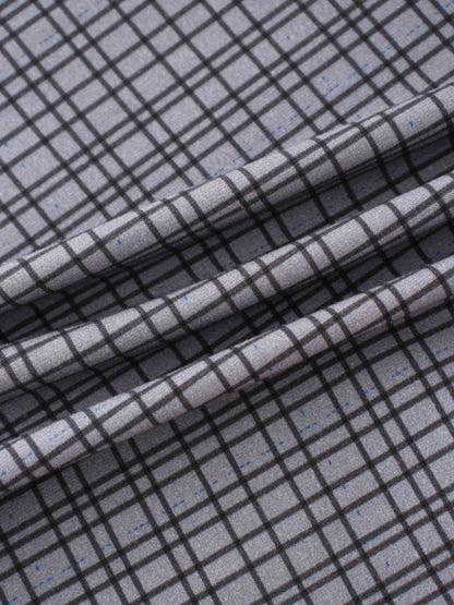 Printed Modal Turtleneck-Grey Plaid