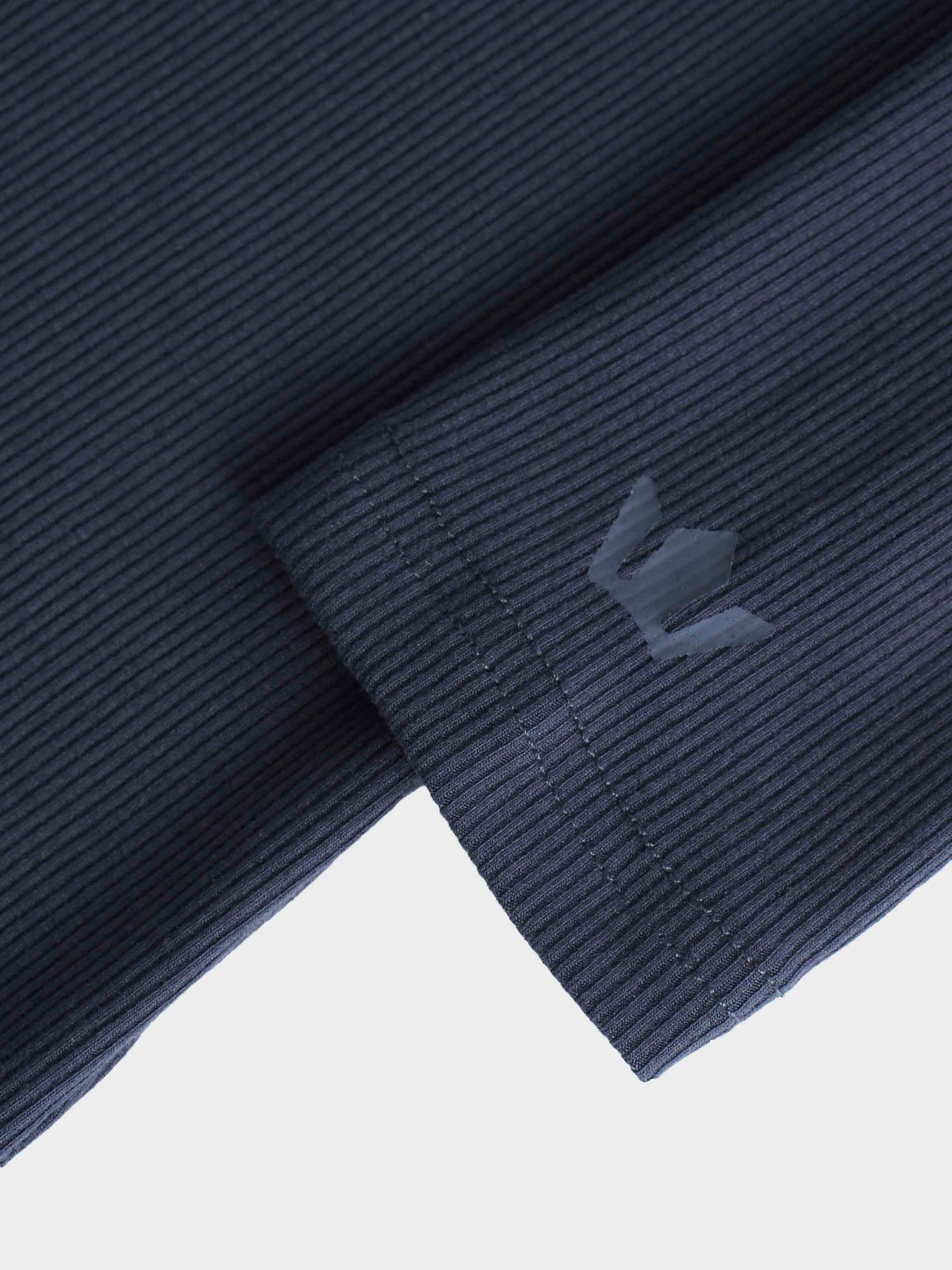 RIBBED HIGH V TEE LS-DENIM BLUE