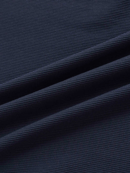 RIBBED HIGH V TEE LS-DENIM BLUE