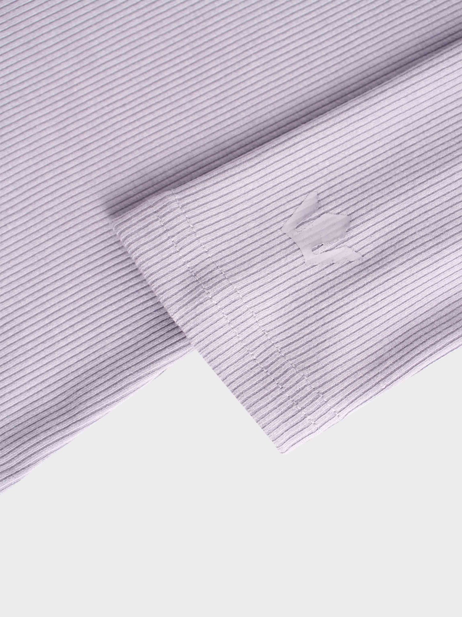 RIBBED HIGH V TEE LS-LILAC