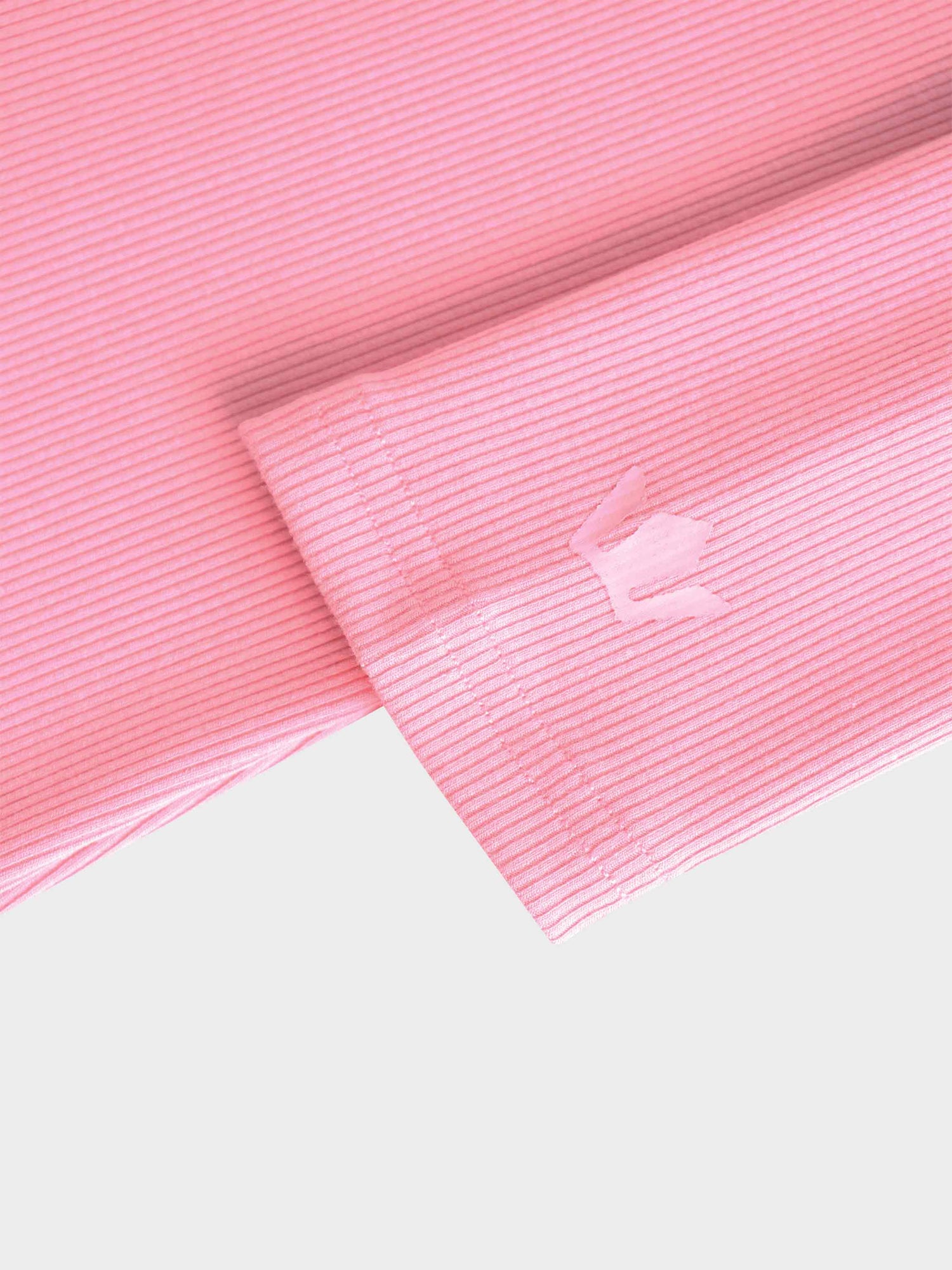 RIBBED HIGH V TEE LS-SO PINK