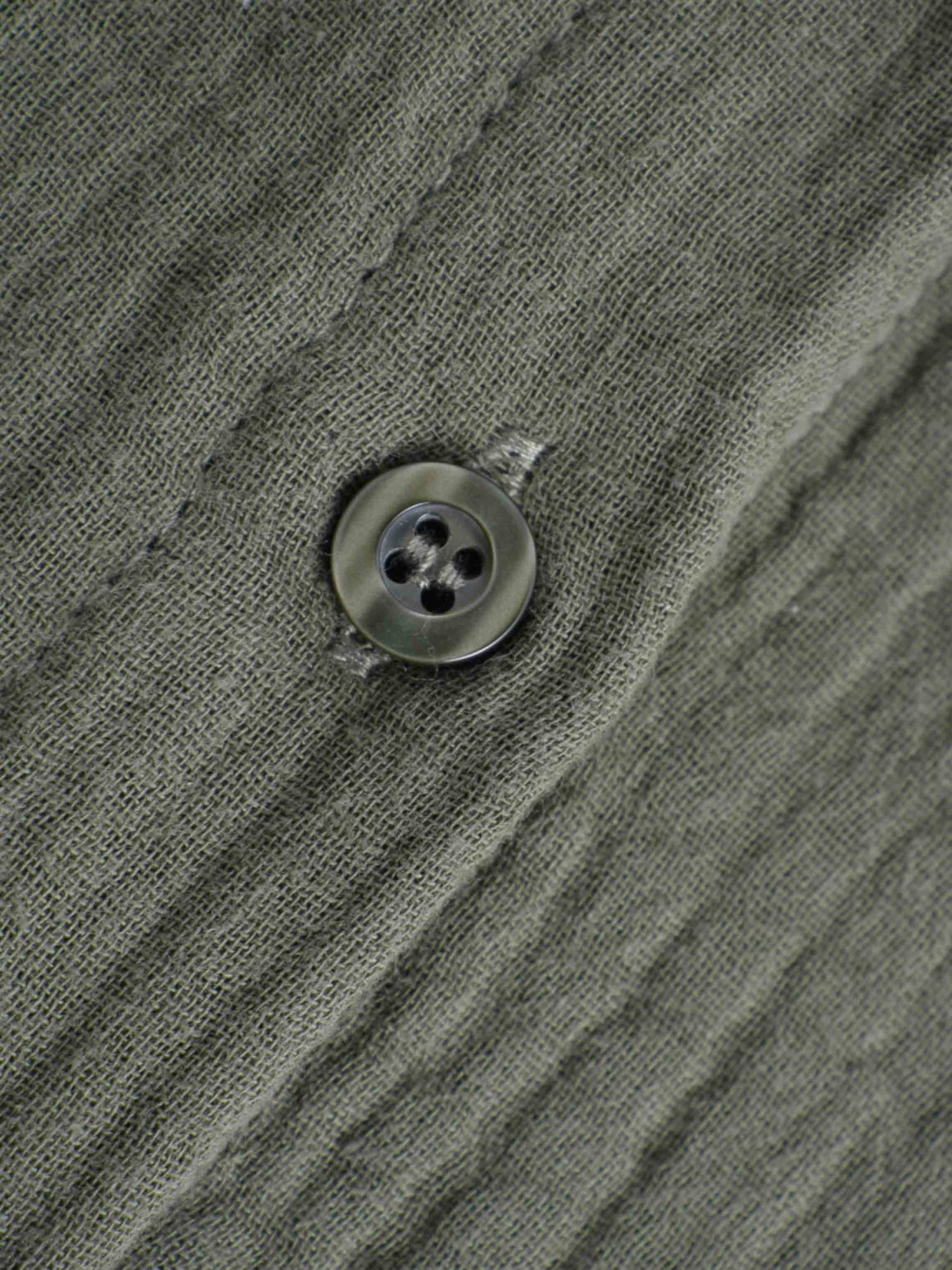 Gauze Button Down Blouse-Olive