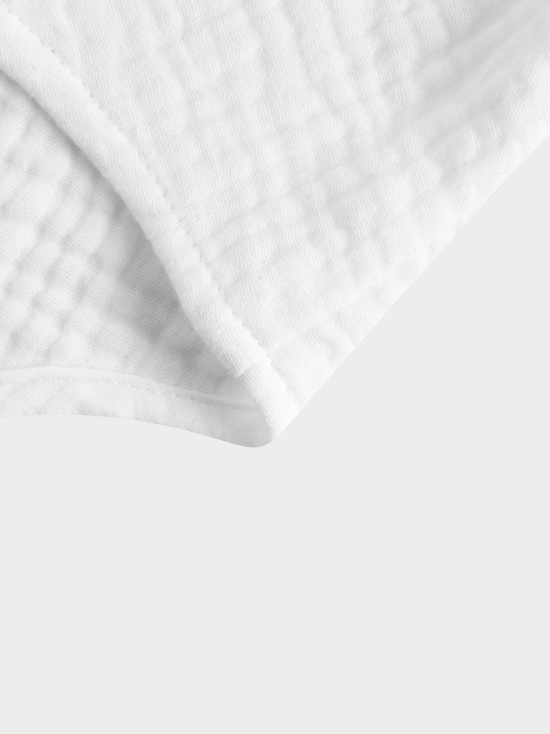 Gauze Button Down Blouse-White