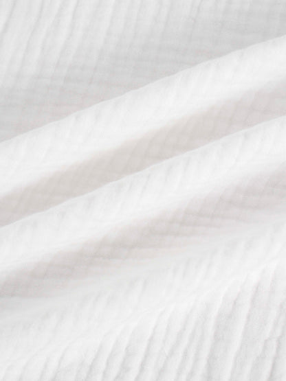 Gauze Button Down Blouse-White