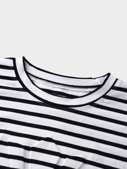 Crown Embossed T-Shirt-White/Blue